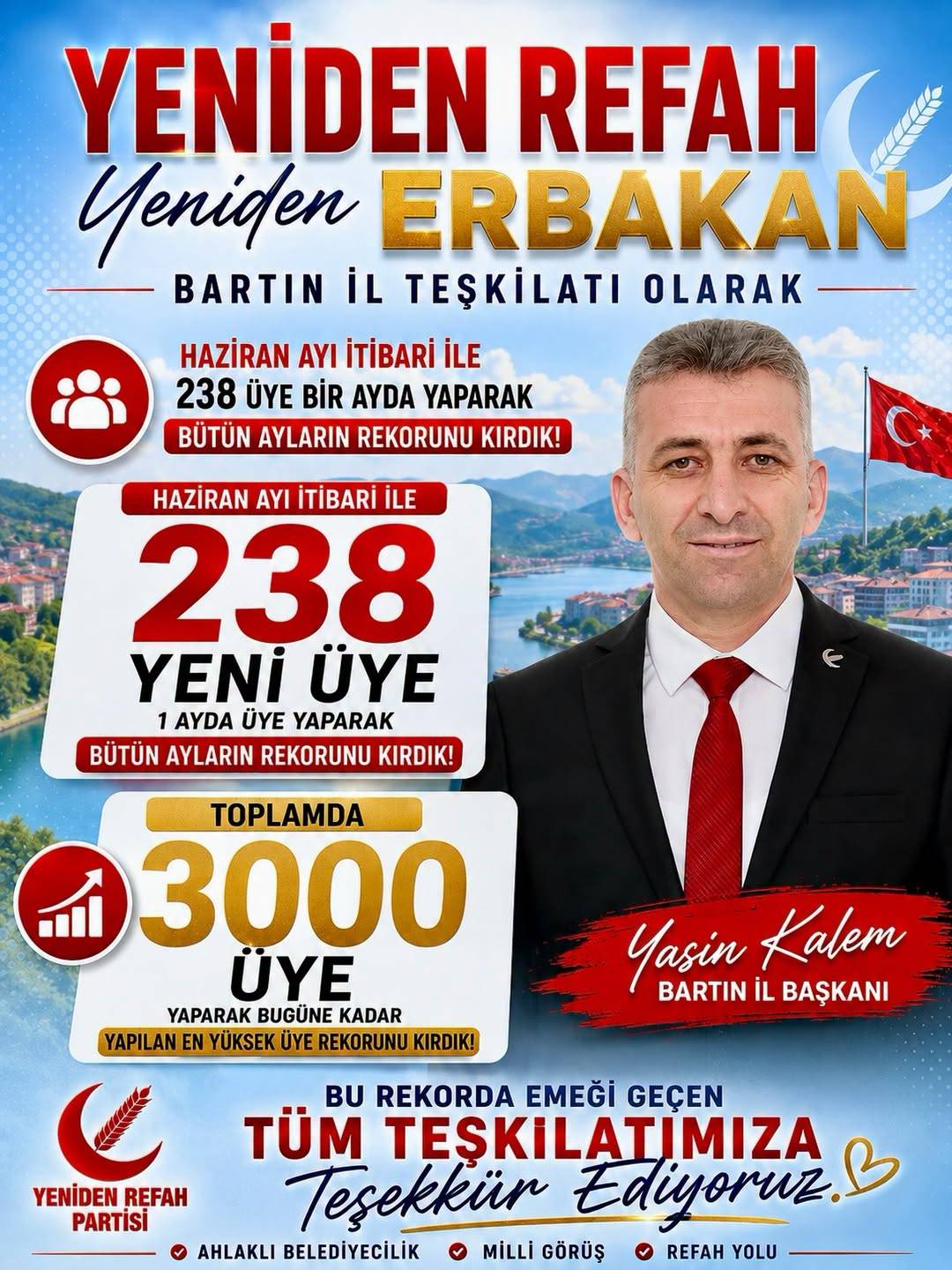 SİYASİ PARTİ BARTIN'DA REKORA KOŞUYOR